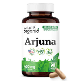 Flacon de capsules d'écorce d'Arjuna Wild & Organic, 90 unités