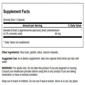 Flacon de capsules d'extrait de Banaba Swanson