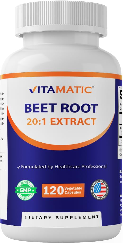 Flacon de capsules d'extrait de betterave Vitamatic 800 mg