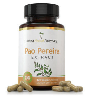 Flacon de capsules d'extrait de Pao Pereira 120 unités vue de face