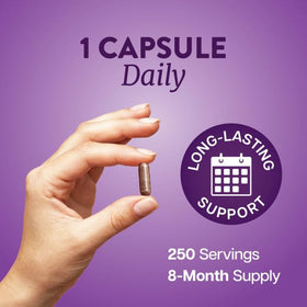 Flacon de capsules d'extrait de pépins de raisin sur un fond naturel