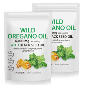 Flacon de capsules d'huile d'origan Tooffi 6000mg avec huile de graines noires