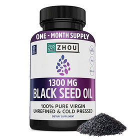 Flacon de capsules d'huile de graines noires ZHOU de 60 capsules
