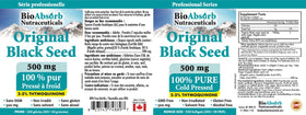 Flacon de capsules d'huile de nigelle Bio Absorb ouvert