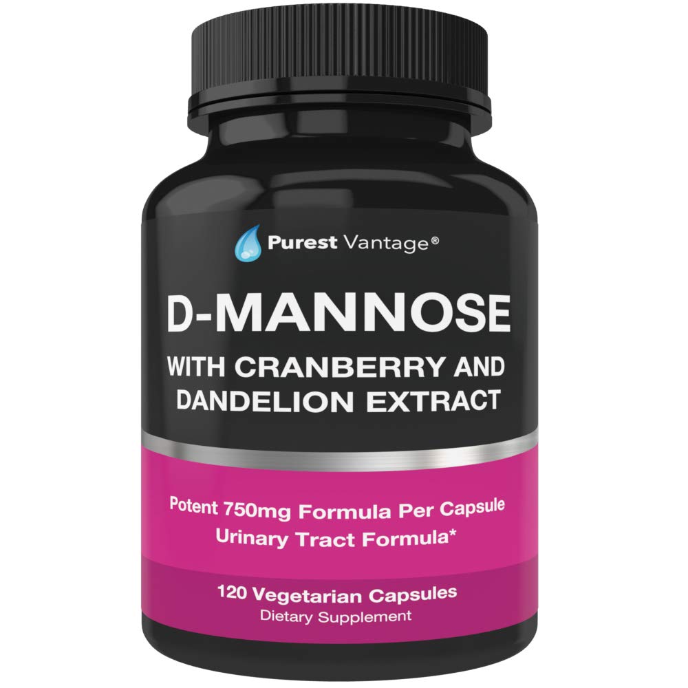 Flacon de capsules D-Mannose 600mg Purest Vantage, vue de face