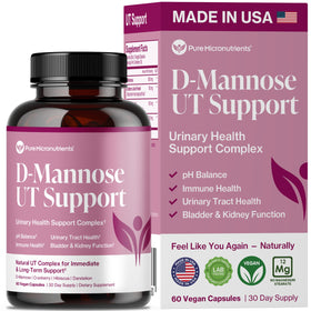 Flacon de capsules D-Mannose 900mg avec canneberge de Pure Micronutrients