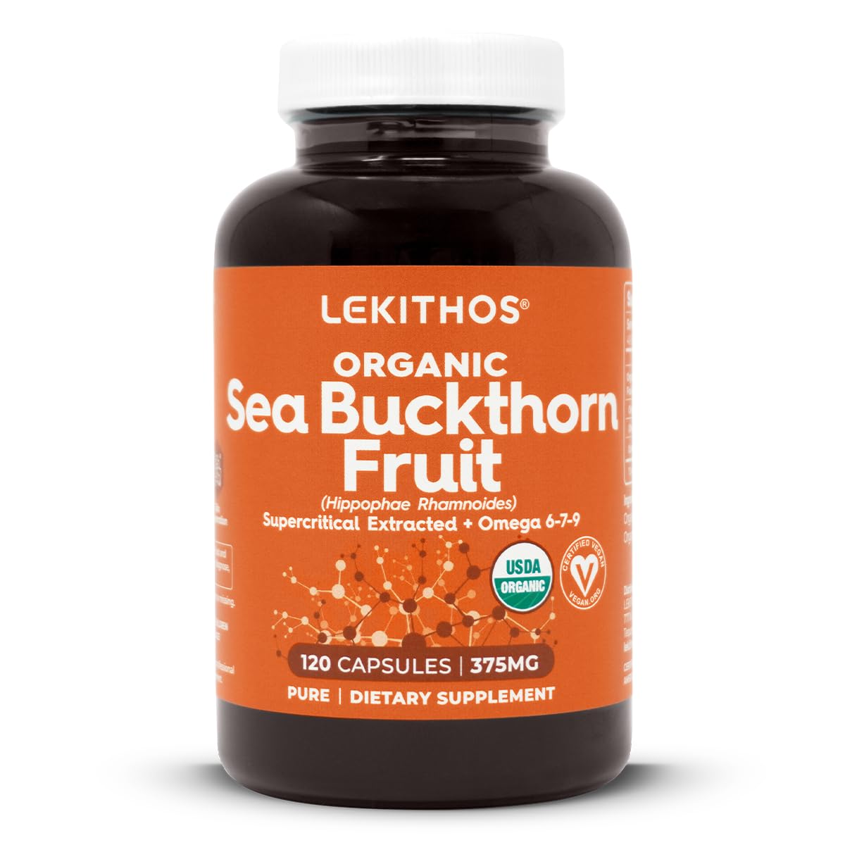 Flacon de capsules de baie de sureau bio Lekithos, 120 capsules
