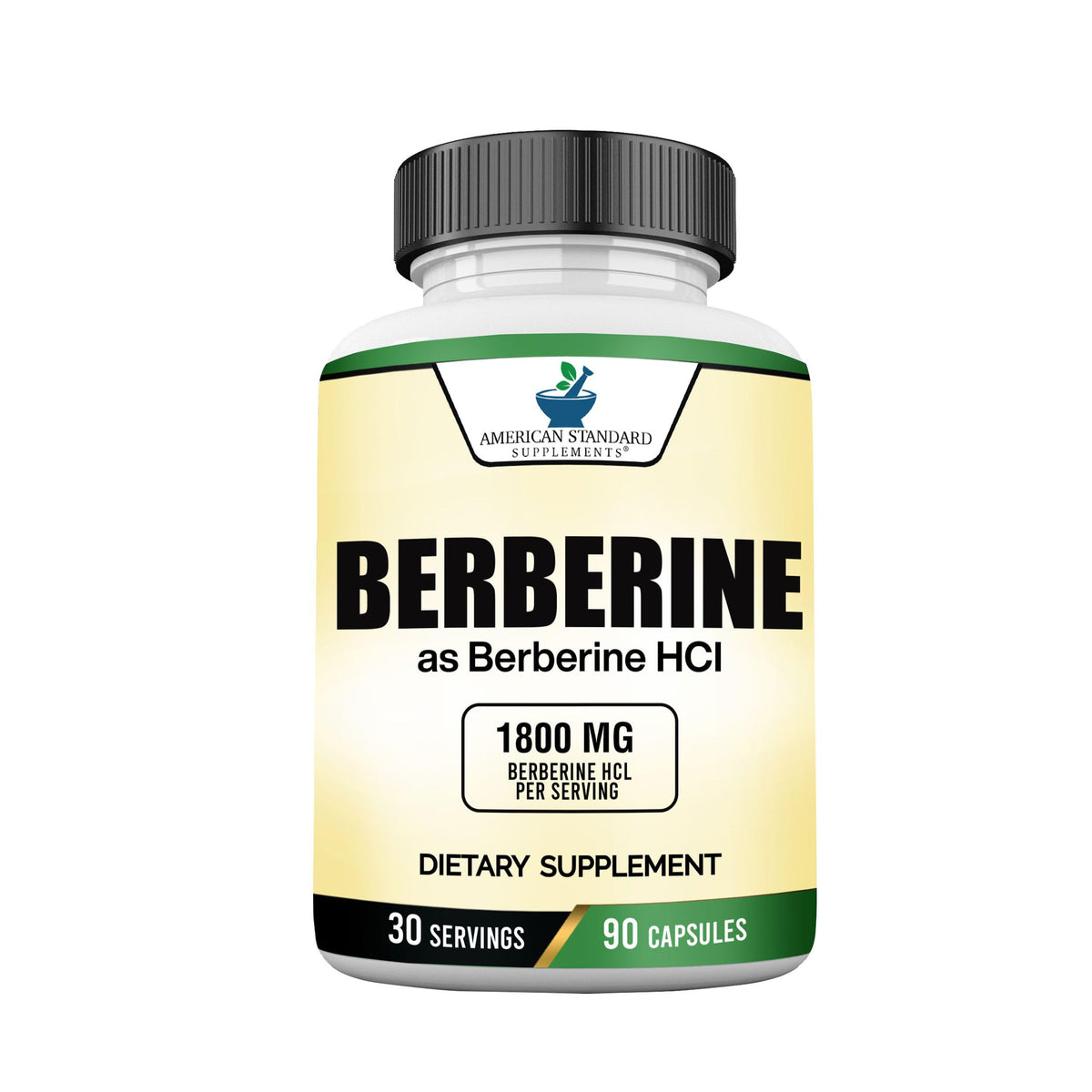 Flacon de capsules de berbérine 1800mg American Standard Supplements front view