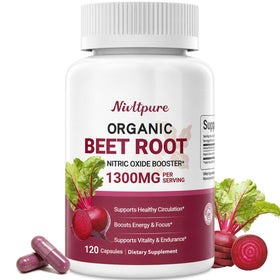 Flacon de capsules de betterave bio Nivltpure 1300mg, 120 capsules