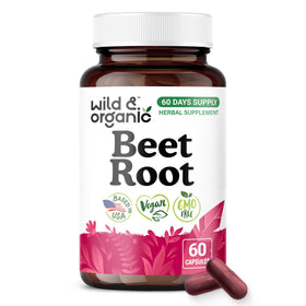 Flacon de capsules de betterave Wild & Organic vue de face