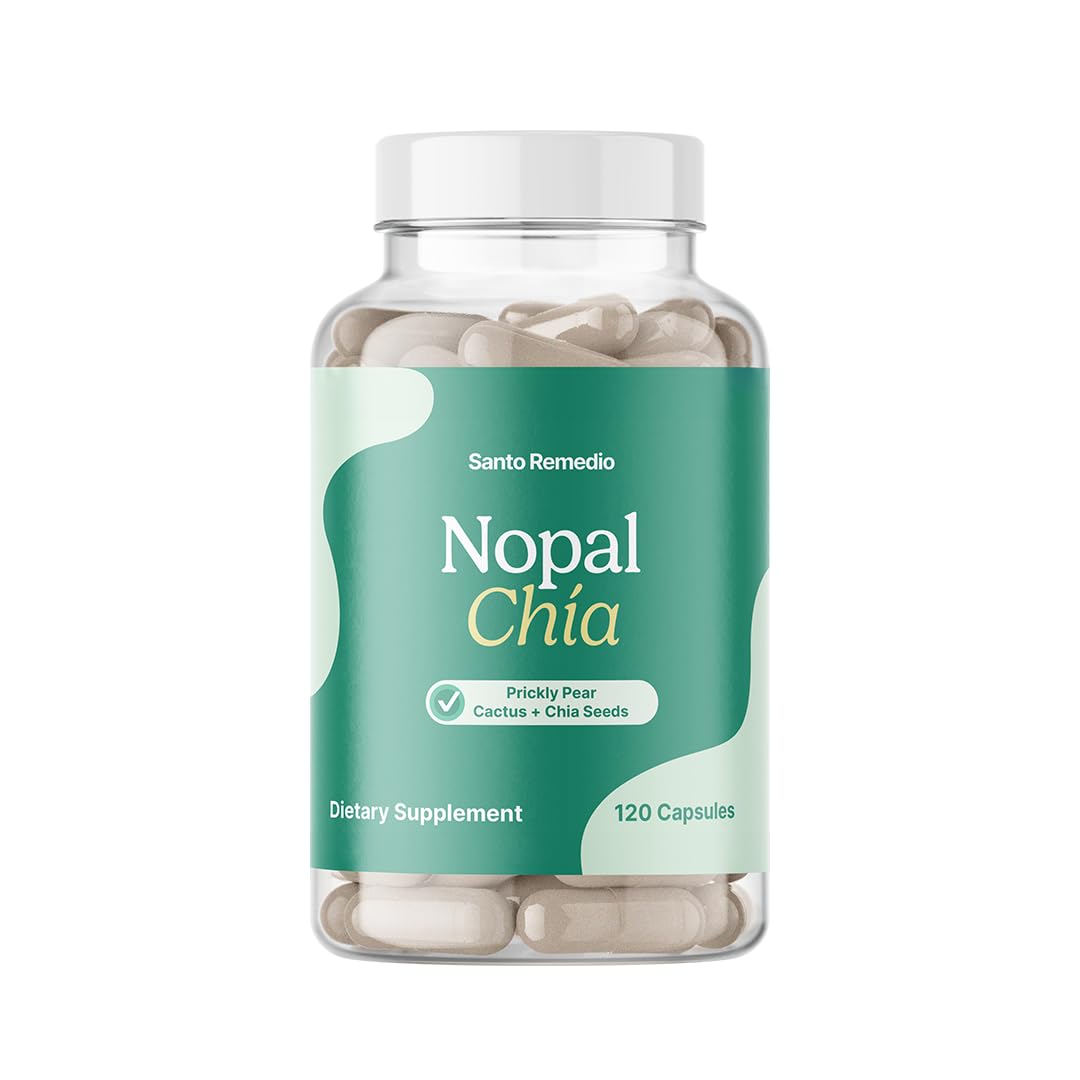 Flacon de capsules de cactus Nopal Santo Remedio vu de face