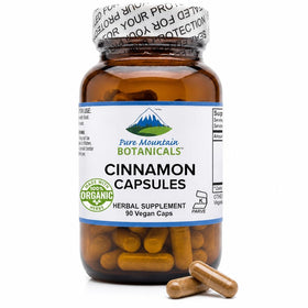 Flacon de capsules de cannelle biologique Pure Mountain Botanicals
