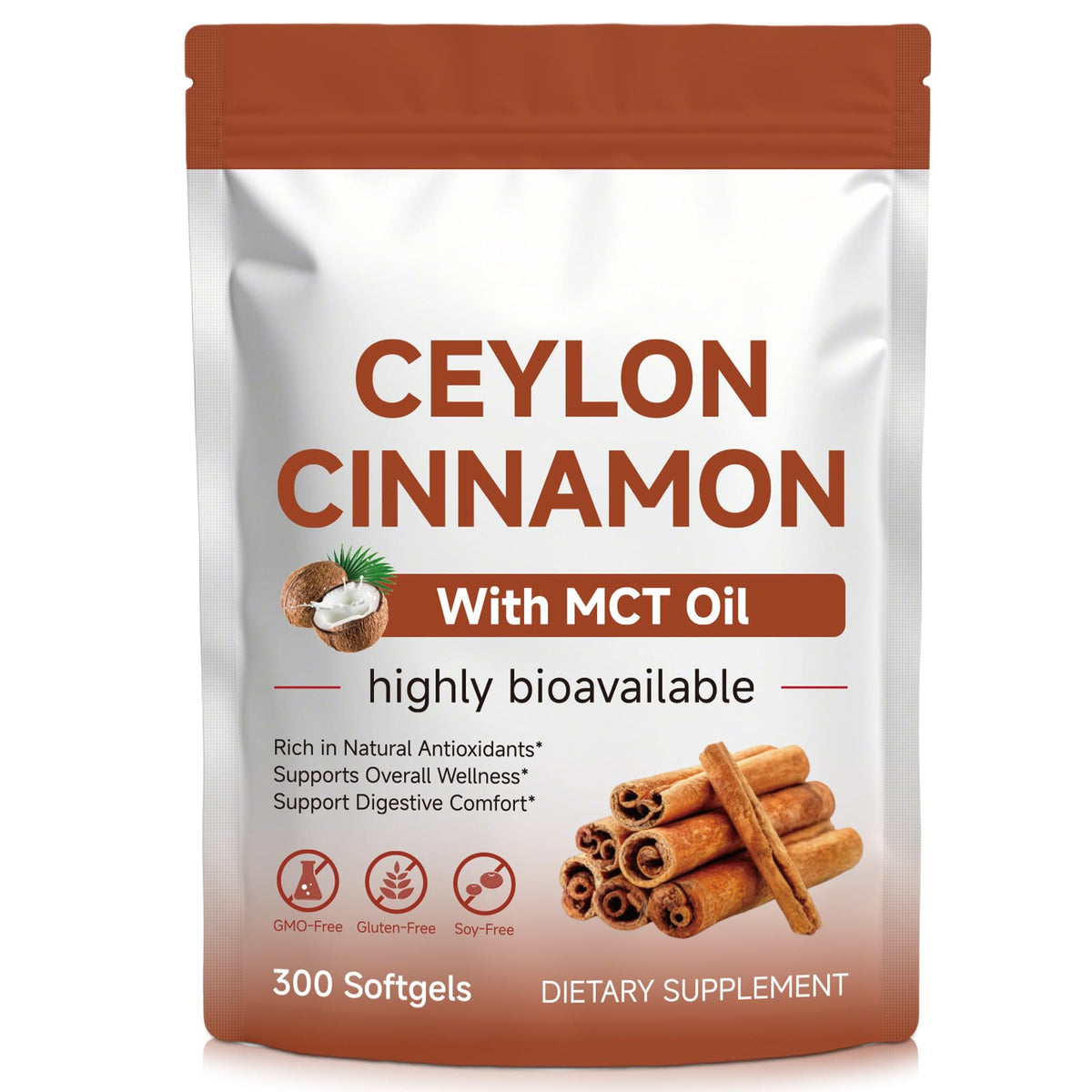 Flacon de capsules de cannelle de Ceylan Maaoun avec 300 softgels