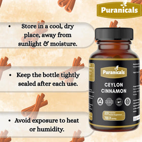 Flacon de capsules de Cannelle de Ceylan Puranicals ouvert