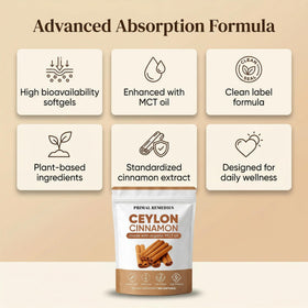 Flacon de capsules de Cannelle de Ceylan WHDEOW avec étiquette claire