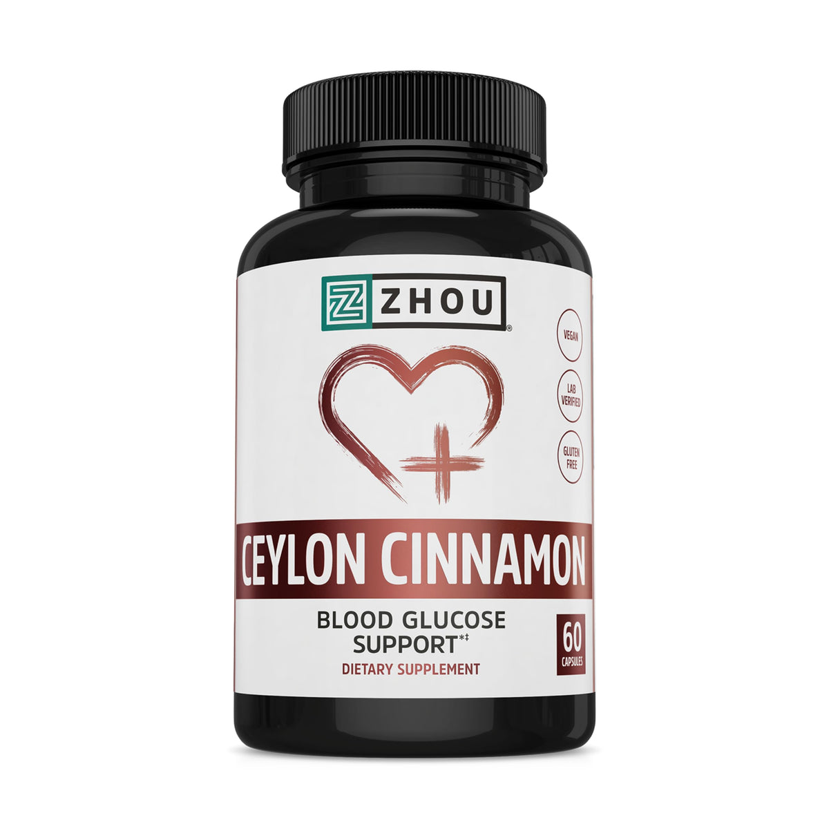 Flacon de capsules de cannelle de Ceylan ZHOU de 60 unités