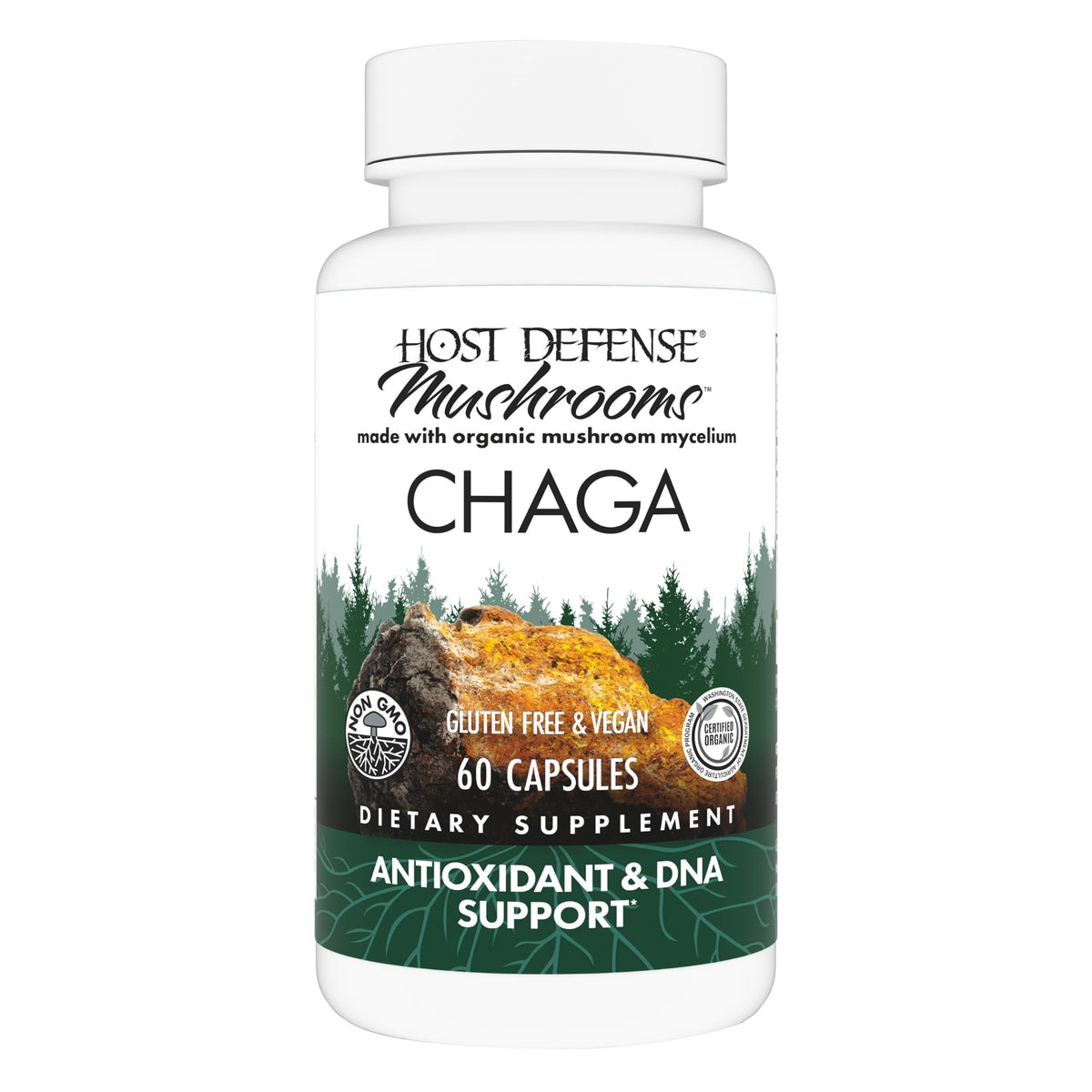 Flacon de capsules de Chaga Host Defense 60 unités