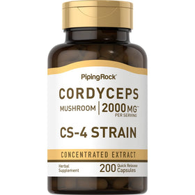 Flacon de capsules de champignon Cordyceps Piping Rock 200 unités
