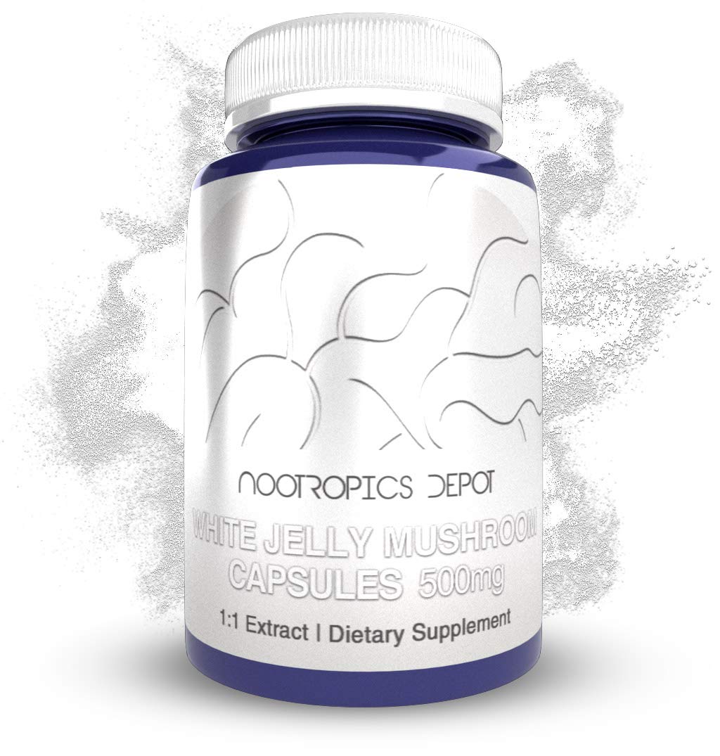 Flacon de capsules de champignon Jelly Blanc Nootropics Depot 500mg