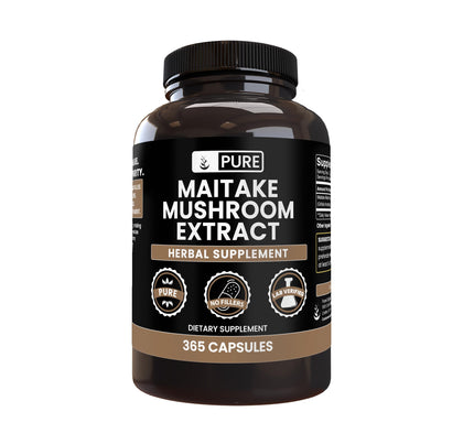 Flacon de capsules de Champignon Maitake PURE ORIGINAL INGREDIENTS vue de face
