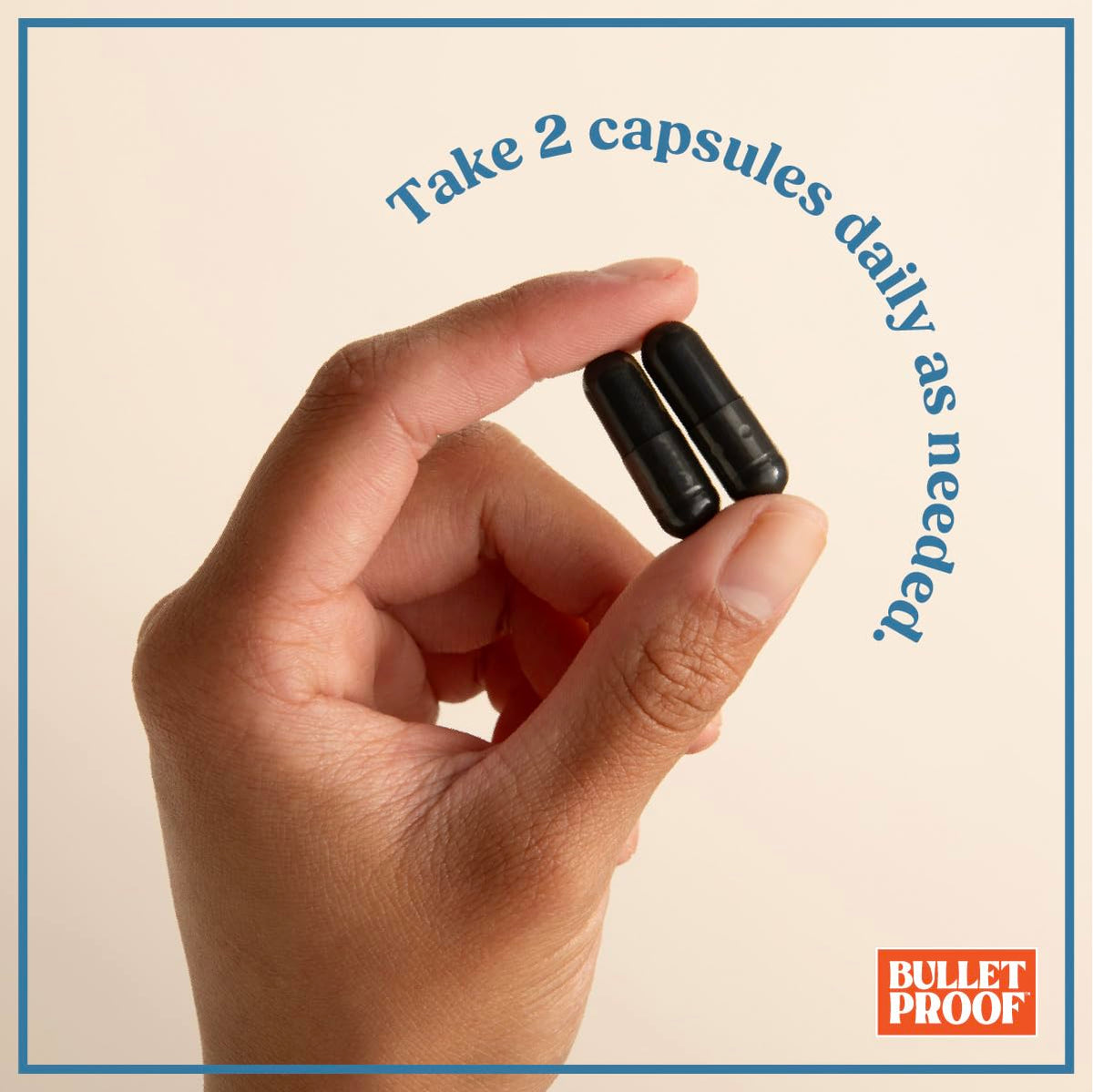 Flacon de capsules de charbon de coco Bulletproof avec des ingrédients naturels