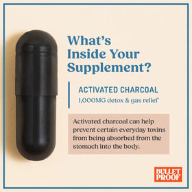 Flacon de capsules de charbon de coco Bulletproof ouvert