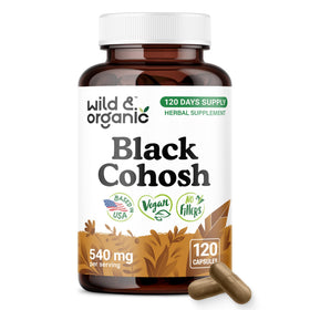 Flacon de capsules de Cimicifuga Wild & Organic de 540 mg face avant