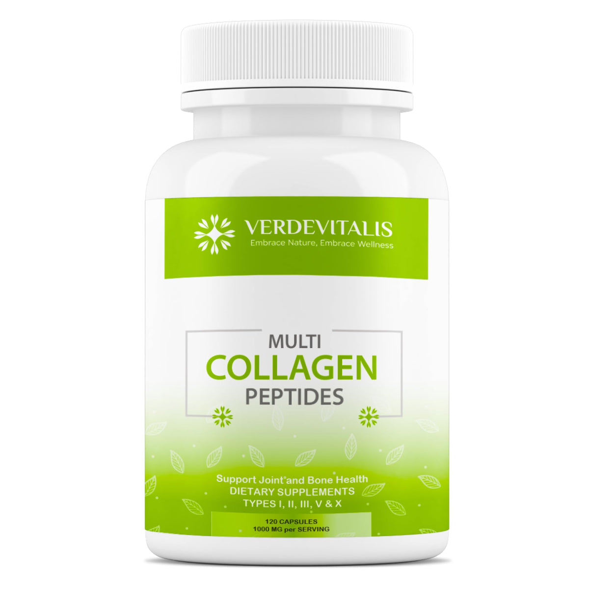 Flacon de capsules de collagène multi-type VERDEVITALIS 120 CPS