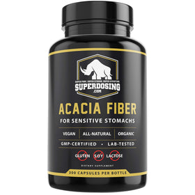 Flacon de capsules de Fibre d'Acacia Sénégal SuperDosing.com, 300 unités
