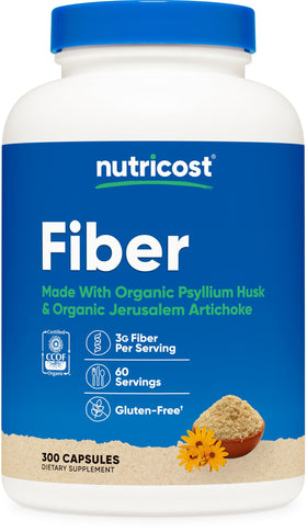 Flacon de capsules de fibre Nutricost contenant 300 capsules