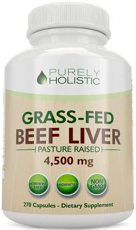 Flacon de capsules de foie de boeuf Purely Holistic 750mg, 270 unités