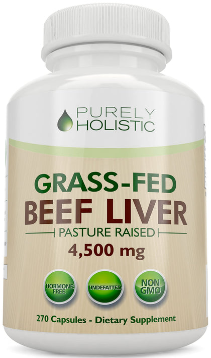 Flacon de capsules de foie de boeuf Purely Holistic 750mg, 270 unités