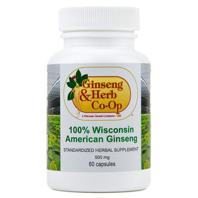 Flacon de capsules de ginseng américain pur 500mg