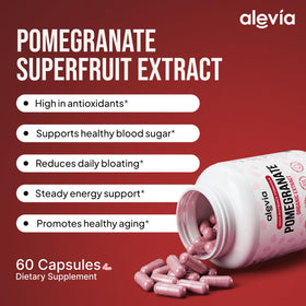 Flacon de capsules de grenade bio Alevia 700mg avec étiquette