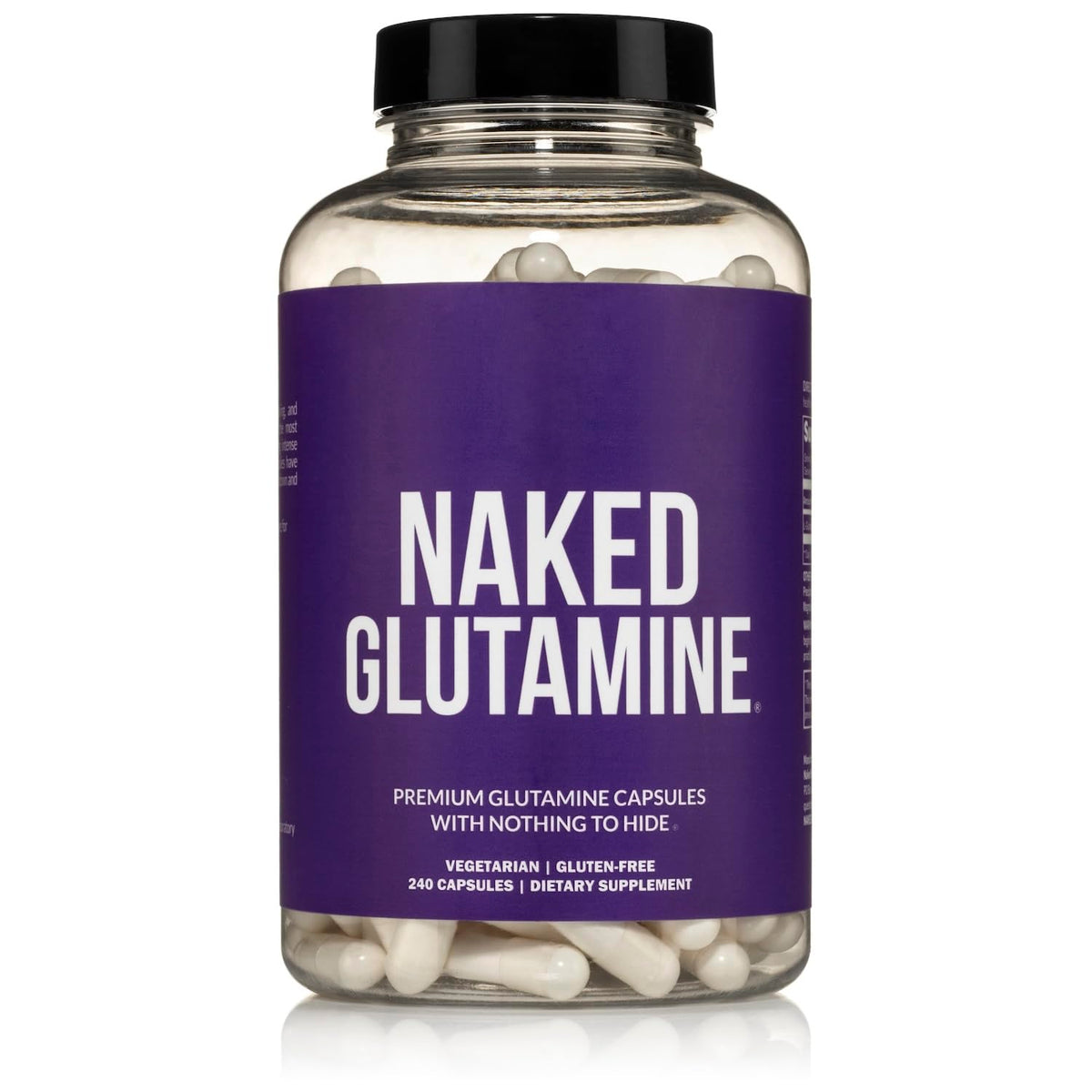 Flacon de capsules de L-Glutamine NAKED 1000mg, 240 comprimés