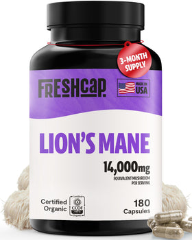 Flacon de capsules de Lions Mane FreshCap vue de face