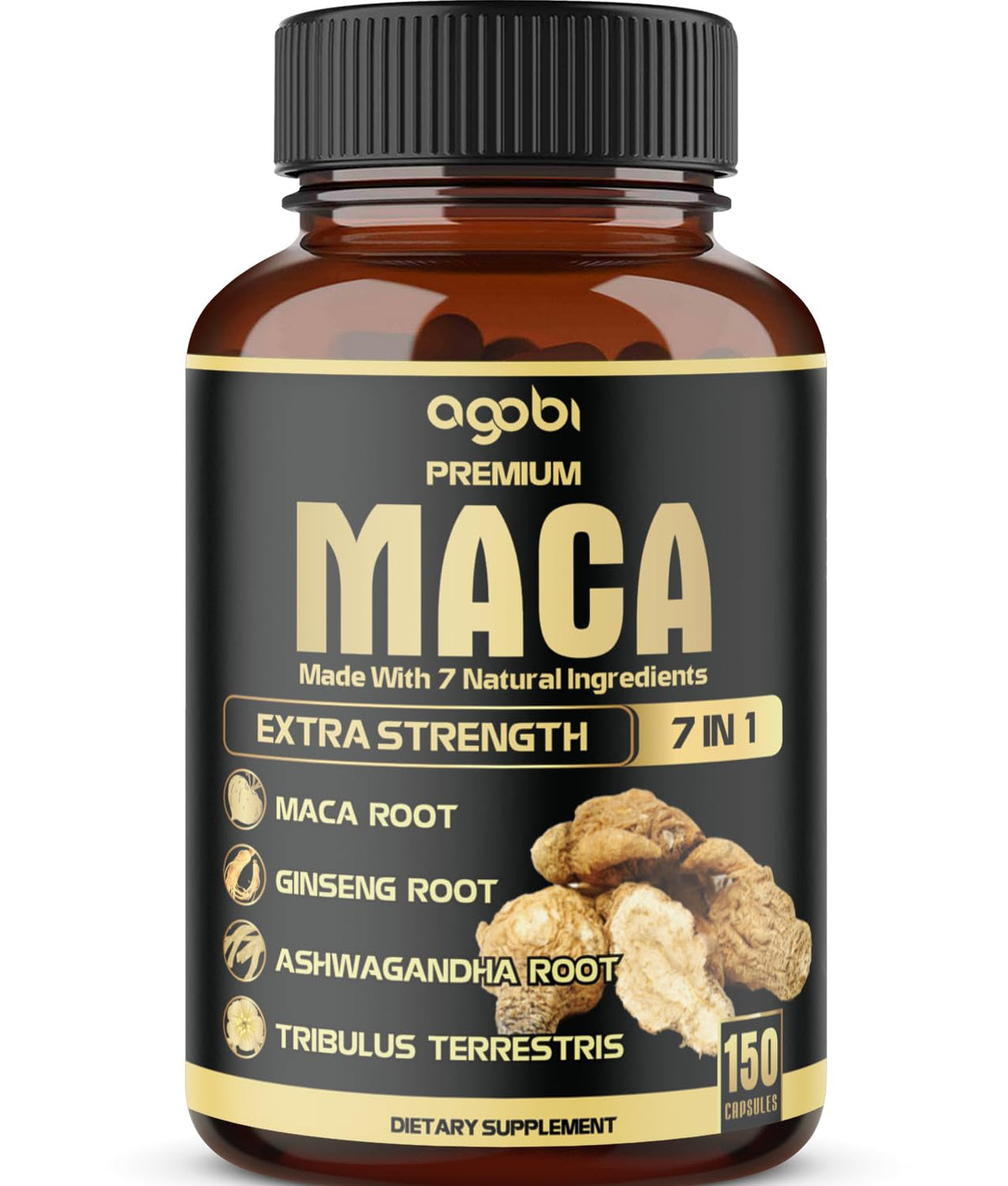 Flacon de capsules de Maca 7 en 1 agobi vue de face