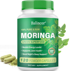 Flacon de capsules de Moringa Balincer 800mg, vue de face