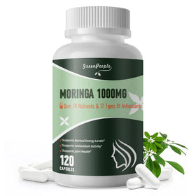 Flacon de capsules de Moringa GREENPEOPLE 1000mg, 120 capsules