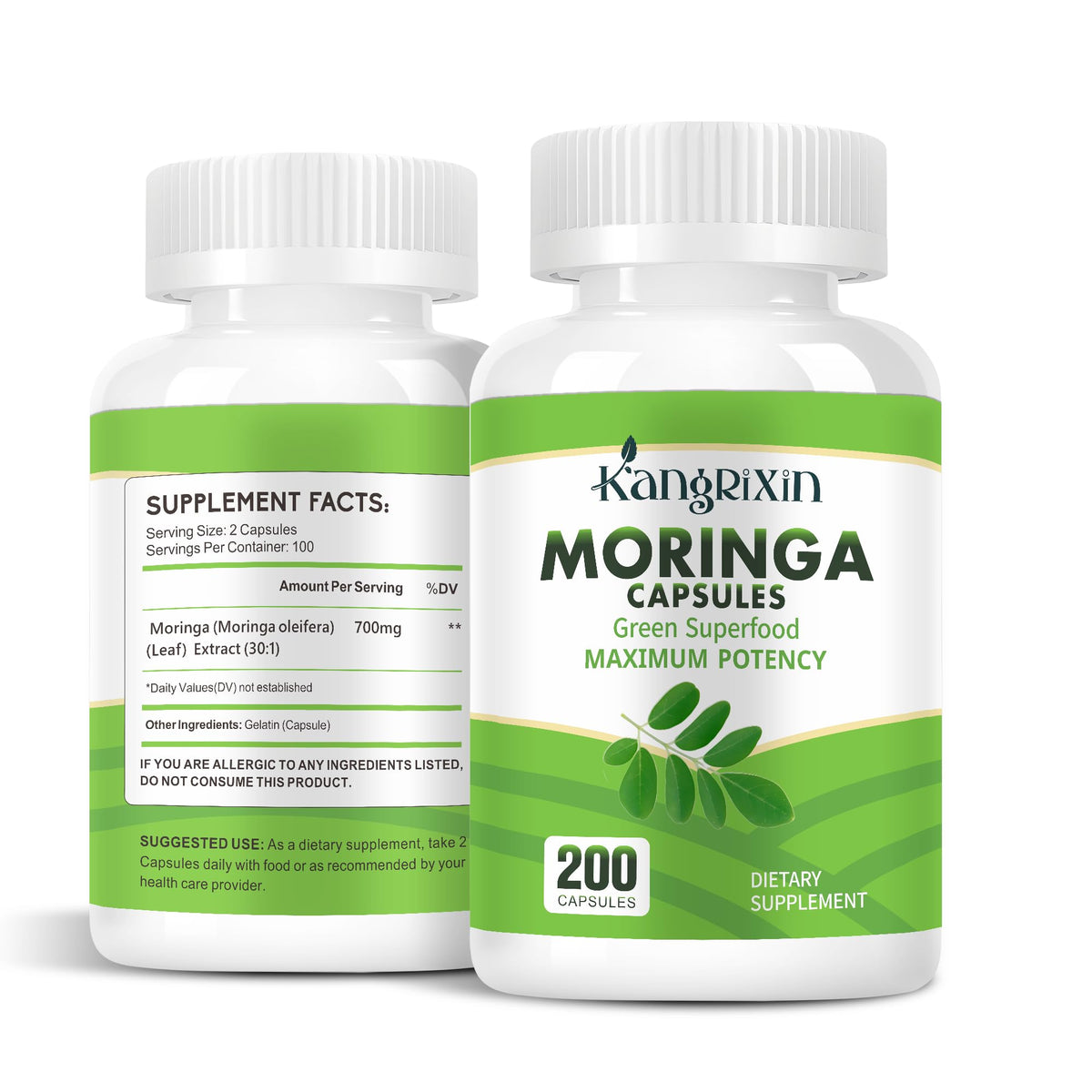Flacon de capsules de Moringa KangRiXin 200 unités