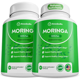 Flacon de capsules de moringa Rosabella avec 120 comprimés