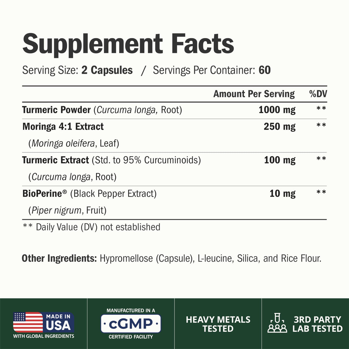 Flacon de capsules de Moringa Vimerson Health