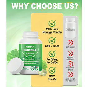 Flacon de capsules de Moringa WJSFDLY avec 60 capsules