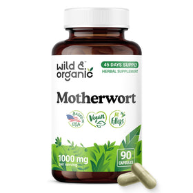 Flacon de capsules de motherwort Wild & Organic vue de face