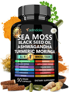 Flacon de capsules de mousse de mer Adndale 90 comprimés