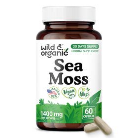 Flacon de capsules de mousse de mer Wild & Organic de 60 unités