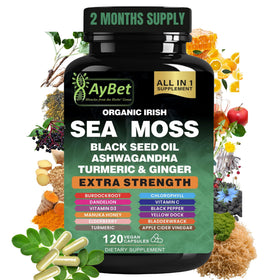 Flacon de capsules de mousse irlandaise bio AyBet 120 unités