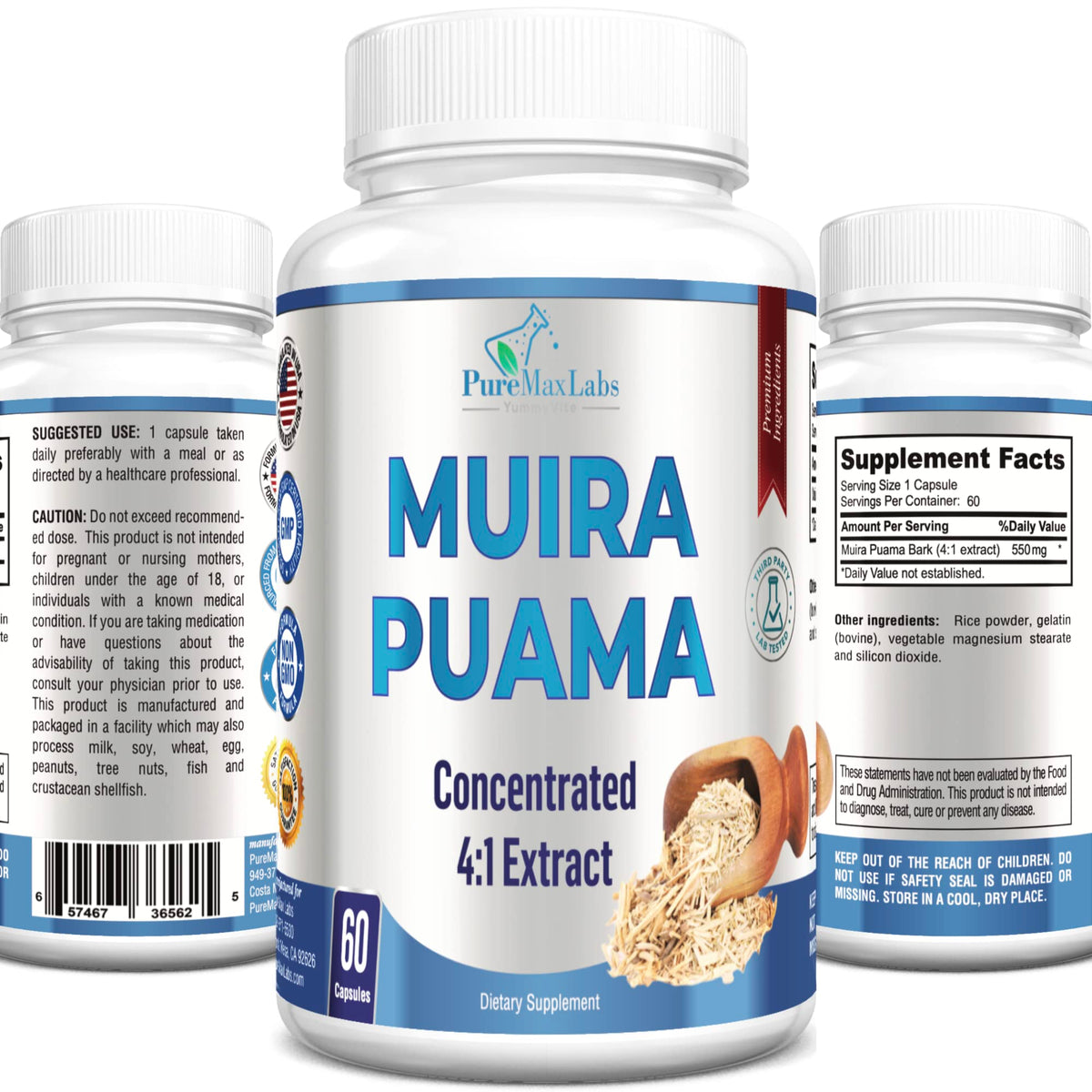 Flacon de capsules de Muira Puama YUMMYVITE vue de face