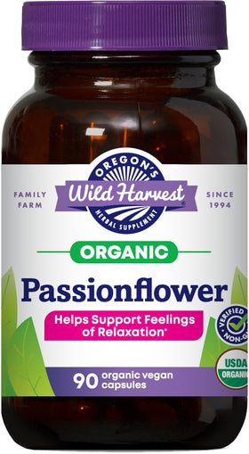 Flacon de capsules de passiflore biologiques Oregon's Wild Harvest, 90 unités