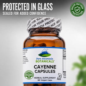 Flacon de Capsules de Poivre de Cayenne Bio ouvert avec capsules visibles